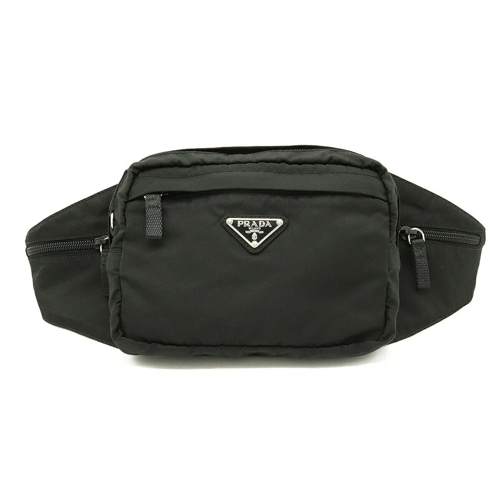 Prada Waist Pouch Clutch Bag Hip Body Shoulder NERO Black